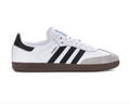 Adidas Samba White & Black Sneakers with Grey Toe Detail