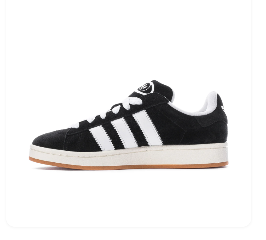 Adidas Campus Black & White Gum-Sole Sneakers
