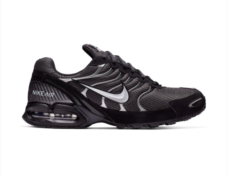 Nike Air Max Black & Charcoal Mesh Sneakers with Silver Accents