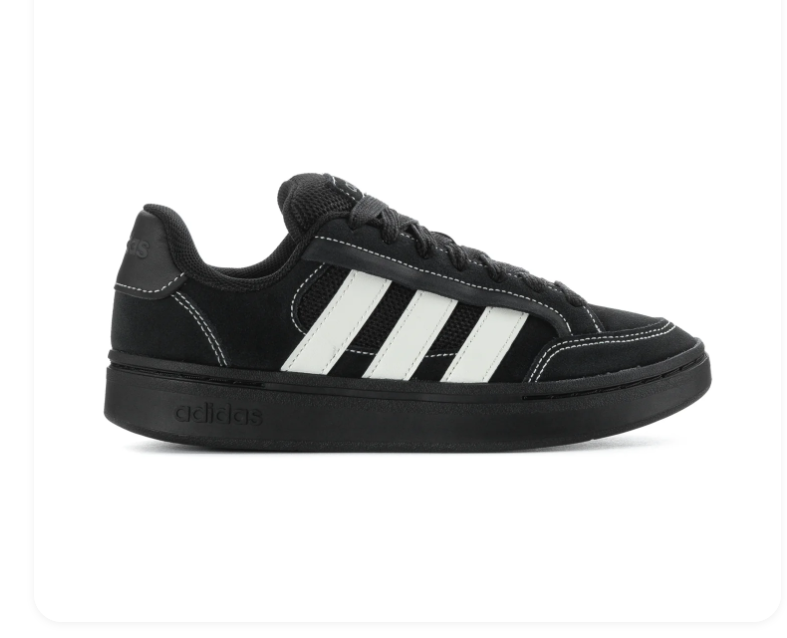 Adidas Black & White Low-Top Sneakers with Contrast Stitching