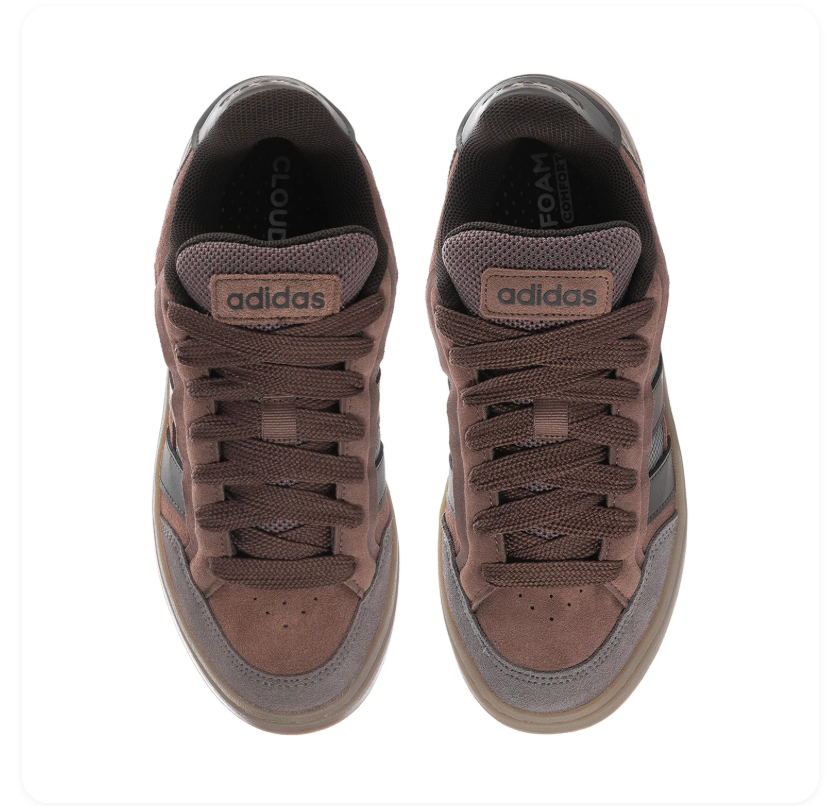 Adidas Brown & Charcoal Low-Top Sneakers with Taupe Sole
