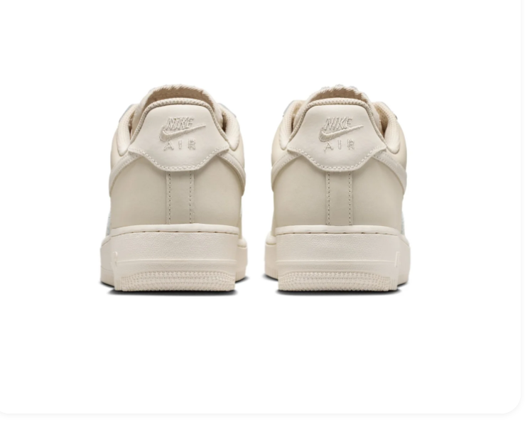 Nike Air Force 1 Cream Sneakers with Satin-Style Ribbon Laces