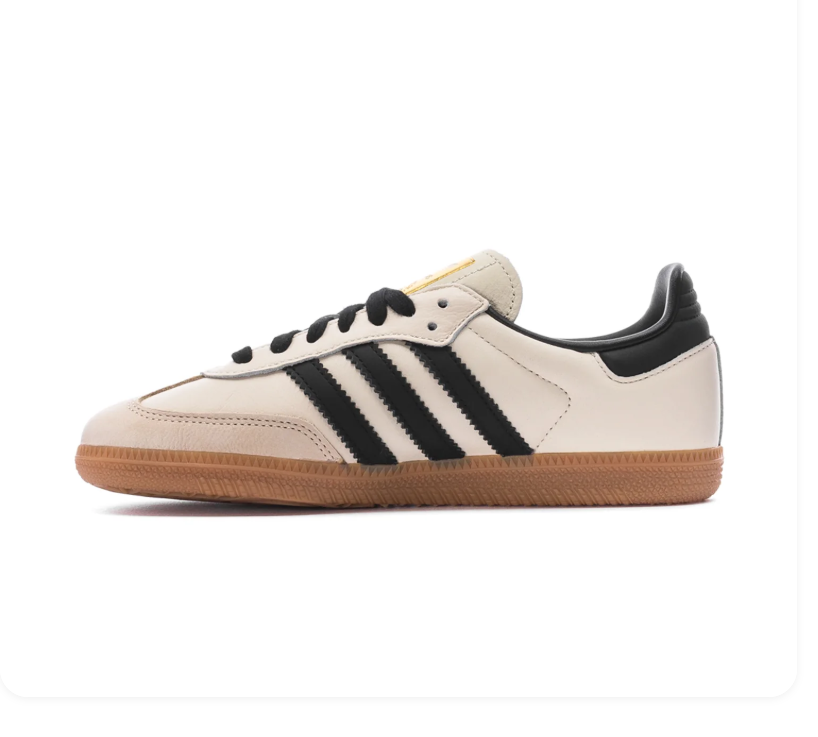 Adidas Samba Cream & Black Gum-Sole Sneakers