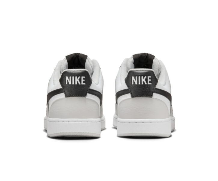 Nike Court Vision White & Light Grey Sneakers with Black Swoosh