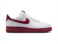 Nike Air Force 1 White & Burgundy Low-Top Sneakers