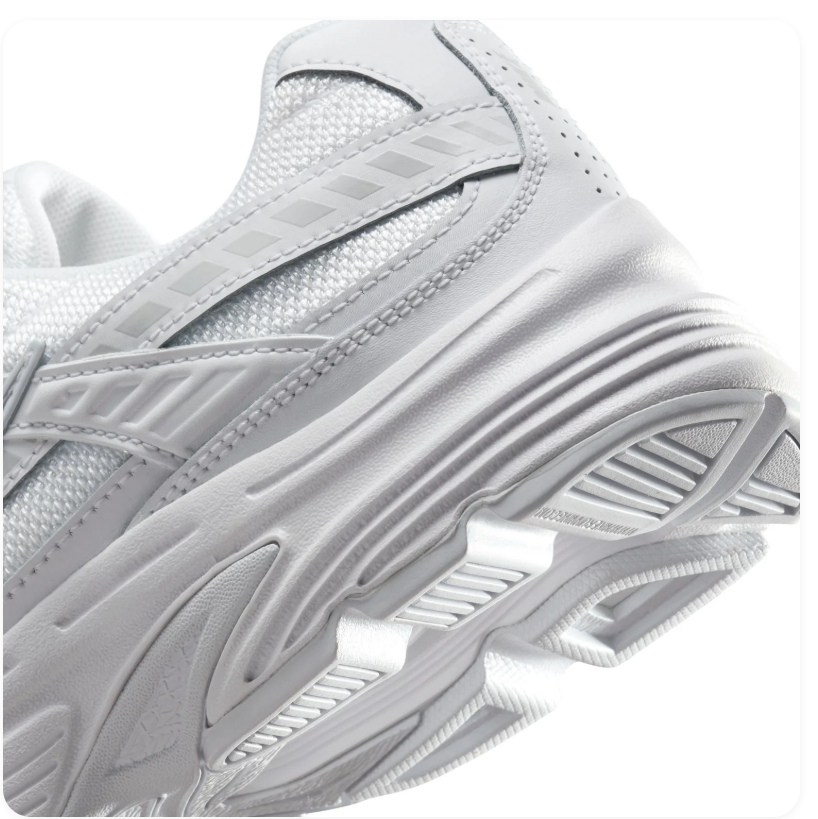 Nike White & Metallic Silver Mesh Sneakers