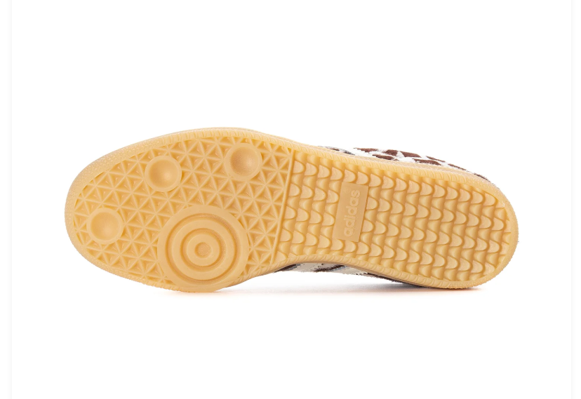 Adidas Brown & Cream Cow-Print Sneakers with Blue Laces
