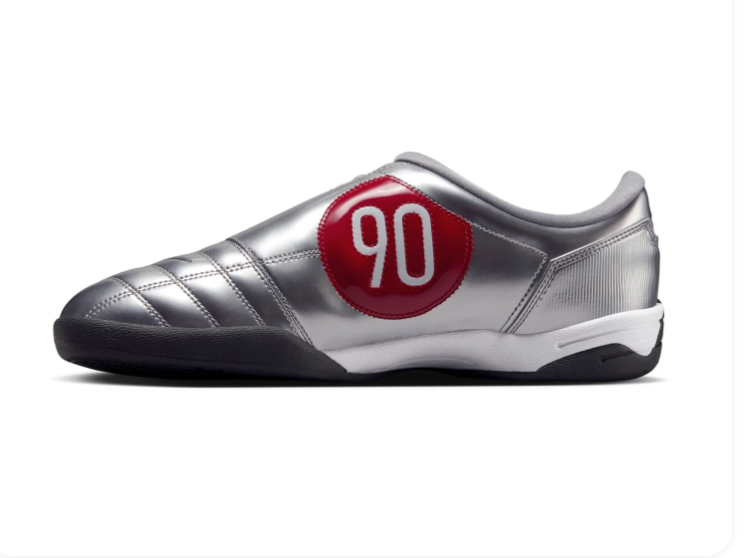 Nike Total 90 III Metallic Silver Sneakers with Red Accents
