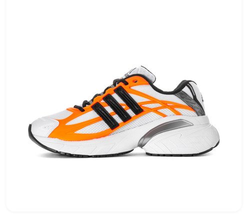Adidas Adistar White & Orange Chunky Sneakers with Black Stripes