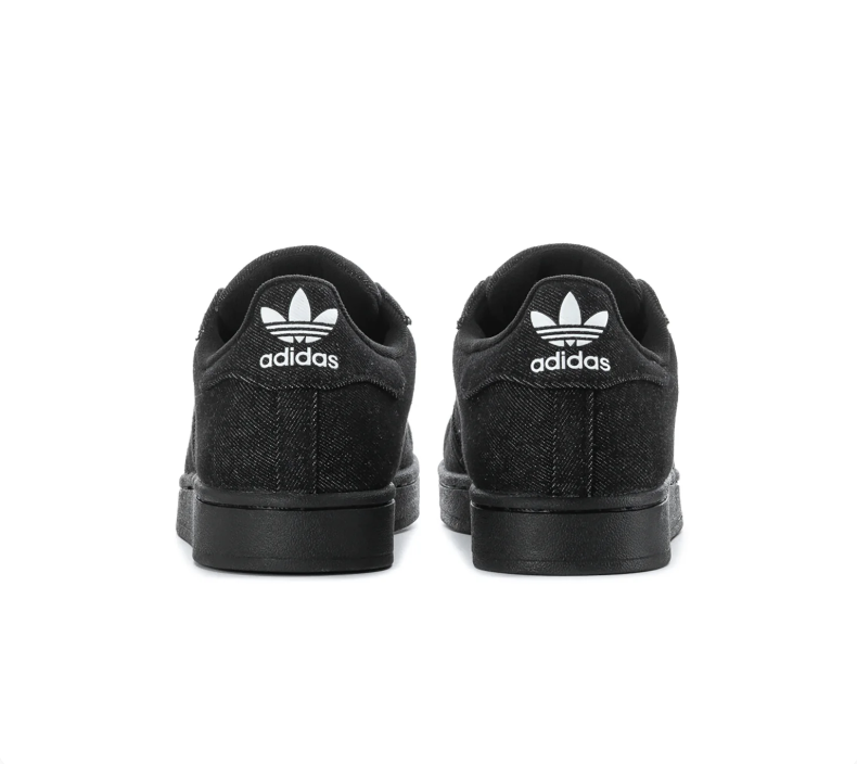 Adidas Superstar Black Textured Shell-Toe Sneakers with White Laces