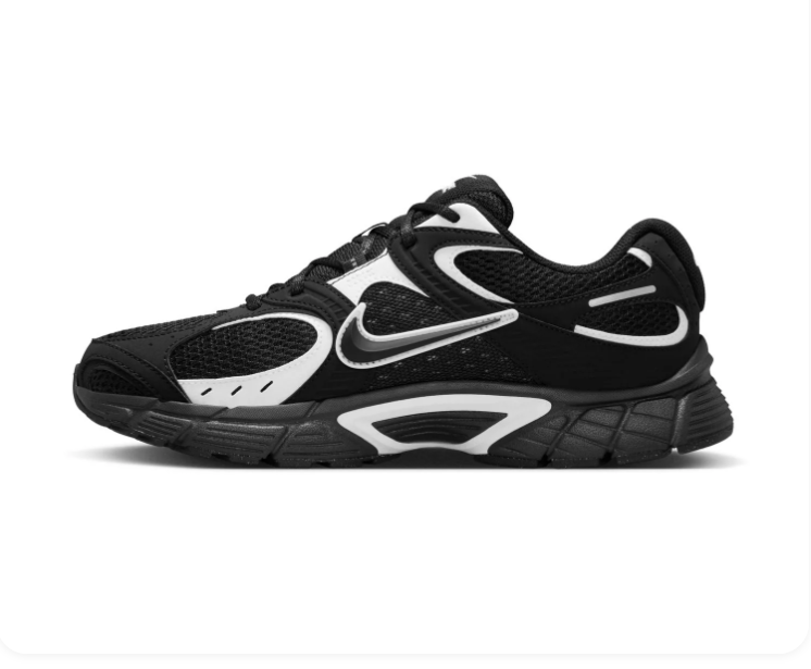 Nike Black Mesh Sneakers with Silver Accents & Chunky Sole