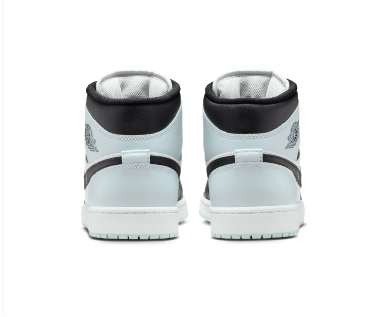 Air Jordan 1 Mid Light Blue, Black & White Sneakers