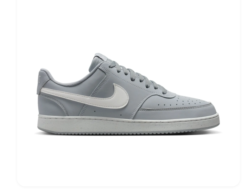Nike Court Vision Grey & White Low-Top Sneakers