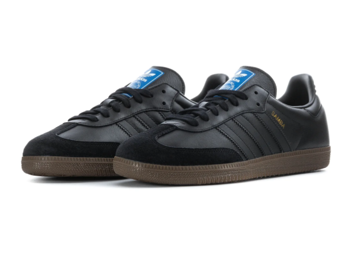 Adidas Samba Tonal Black Sneakers with Dark Brown Sole