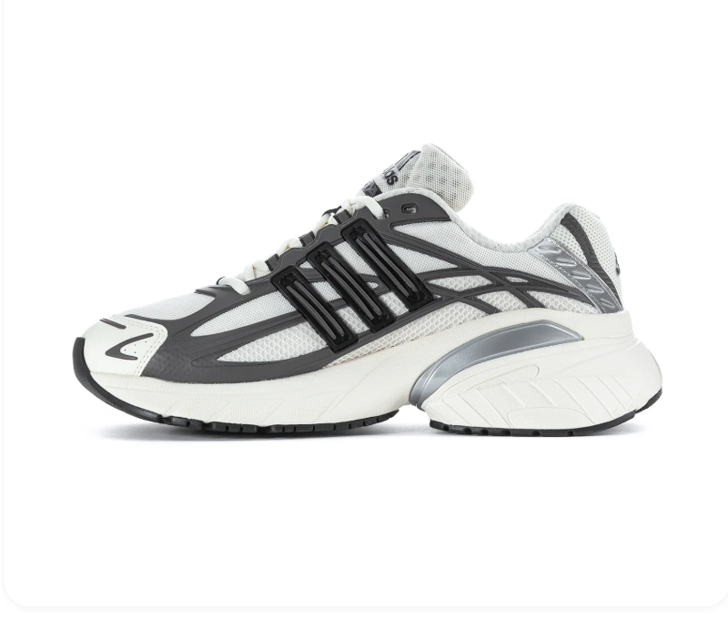 Adidas Adistar White & Grey Chunky Sneakers with Silver Accents