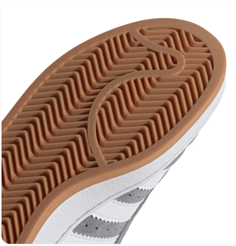 Adidas Campus Grey & White Sneakers with Gum Outsole