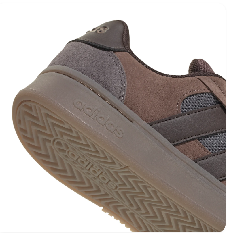 Adidas Brown & Charcoal Low-Top Sneakers with Taupe Sole