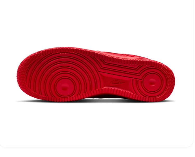 Nike Air Force 1 All-Red Textured Low-Top Sneakers