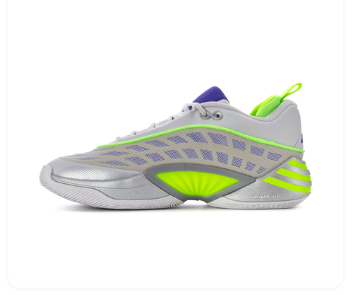 Adidas Grey & Neon Lime Sneakers with Purple Accents