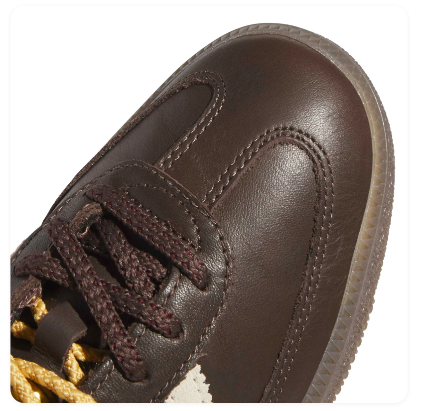 Adidas Samba Dark Brown & Cream Sneakers with Burgundy Accents