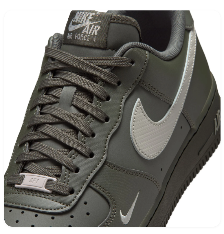 Nike Air Force 1 Dark Olive & Grey Low-Top Sneakers