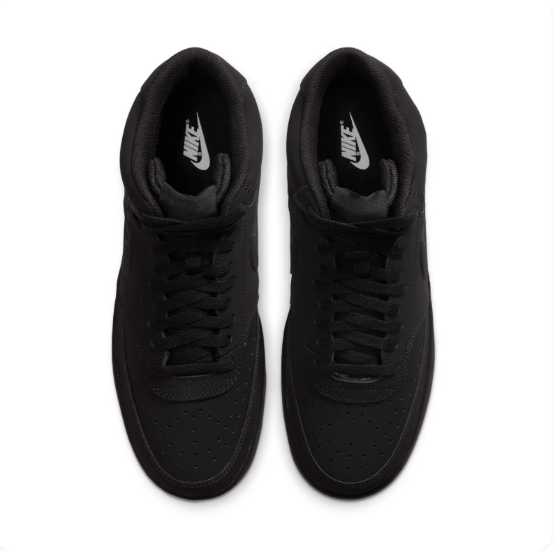 Nike All-Black Mid-Top Sneakers with Tonal Swoosh