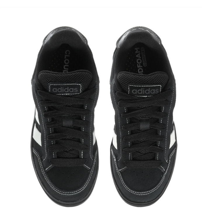 Adidas Black & White Low-Top Sneakers with Contrast Stitching