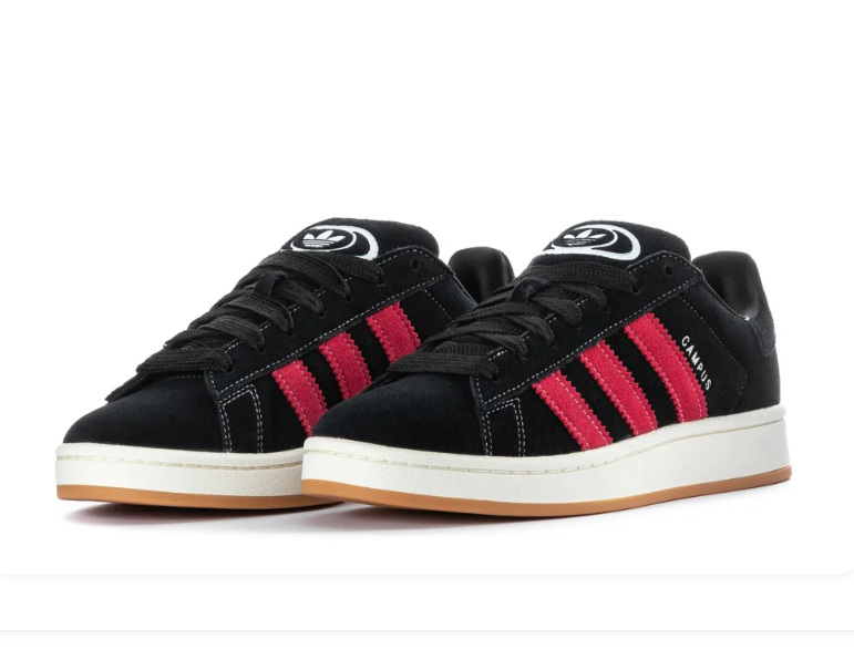 Adidas Campus Black & Pink Gum-Sole Sneakers