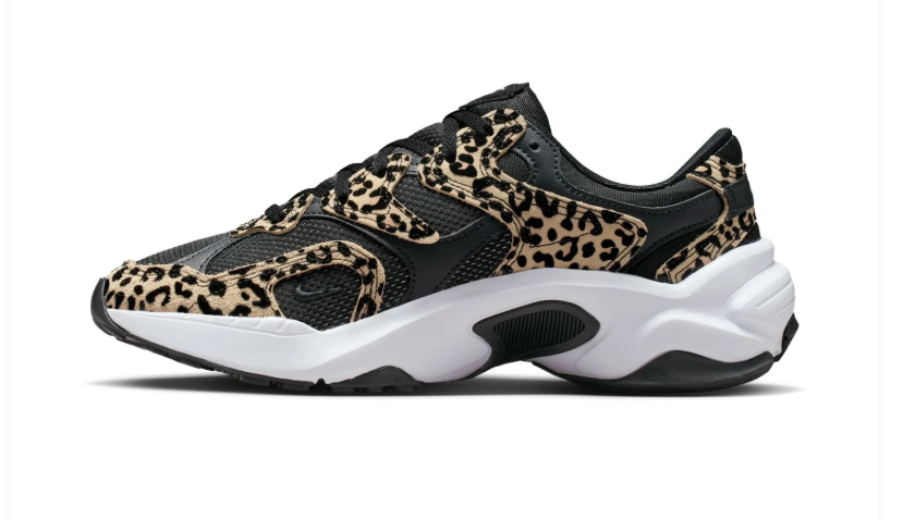 Nike Black & Leopard-Print Chunky Sneakers with White Sole
