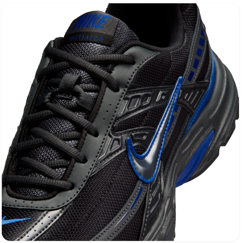 Nike Initiator Black & Royal Blue Mesh Sneakers