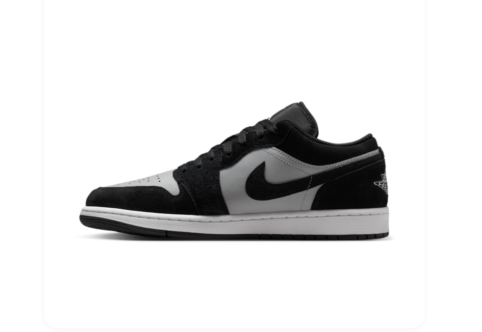 Air Jordan 1 Low Black & Grey Sneakers