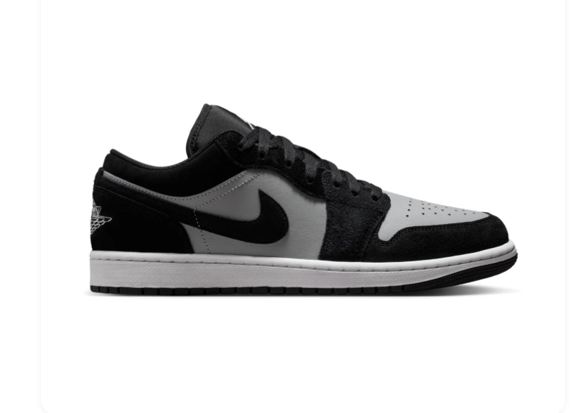 Air Jordan 1 Low Black & Grey Sneakers