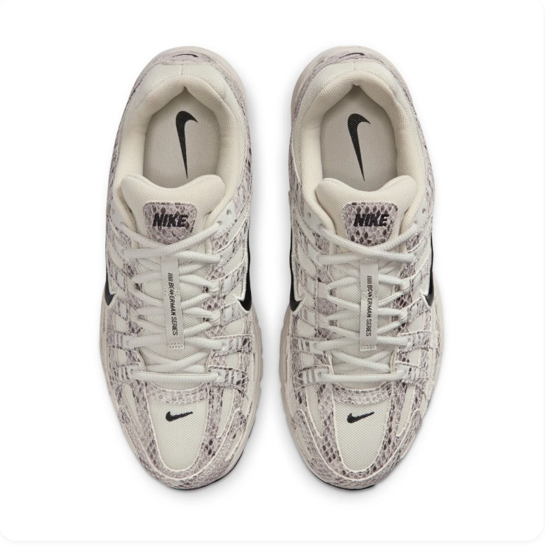 Nike P-6000 Cream & Grey Snakeskin-Print Sneakers