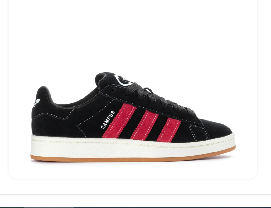 Adidas Campus Black & Pink Gum-Sole Sneakers