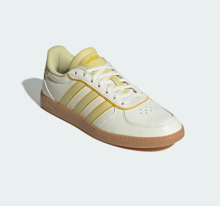 Adidas White & Pale Yellow Gum-Sole Sneakers