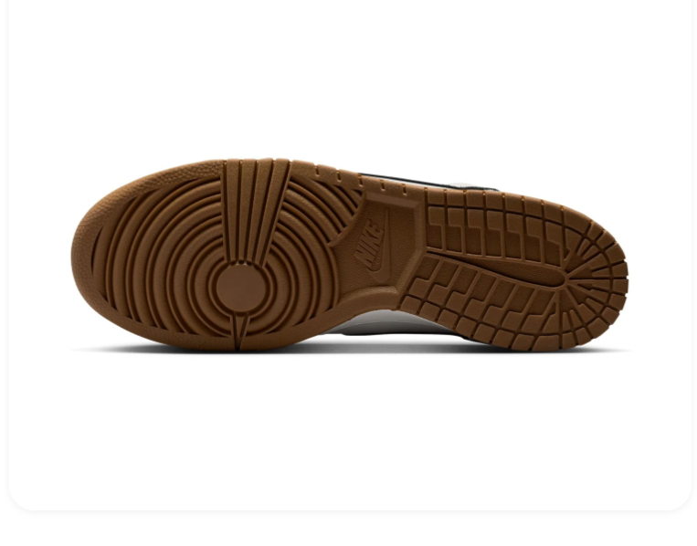 Nike White & Black Low-Top Sneakers with Brown Accents & Gum Sole