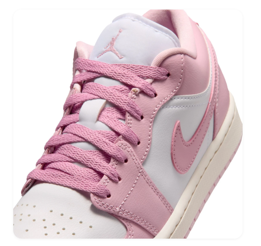 Air Jordan 1 Low Pink & White Sneakers