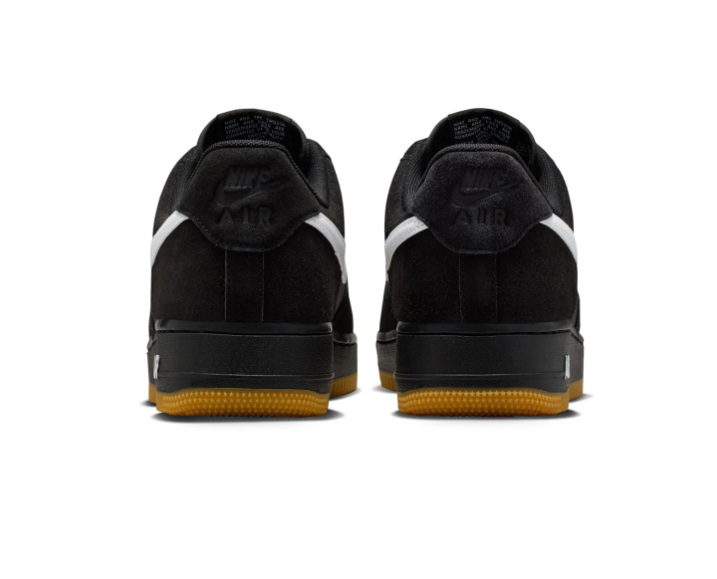 Nike Air Force 1 Black & White Gum-Sole Sneakers