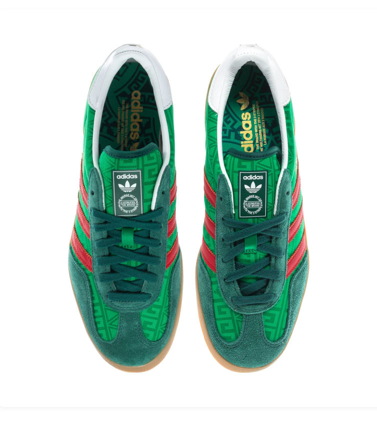 Adidas Green & Red Patterned Gum-Sole Sneakers
