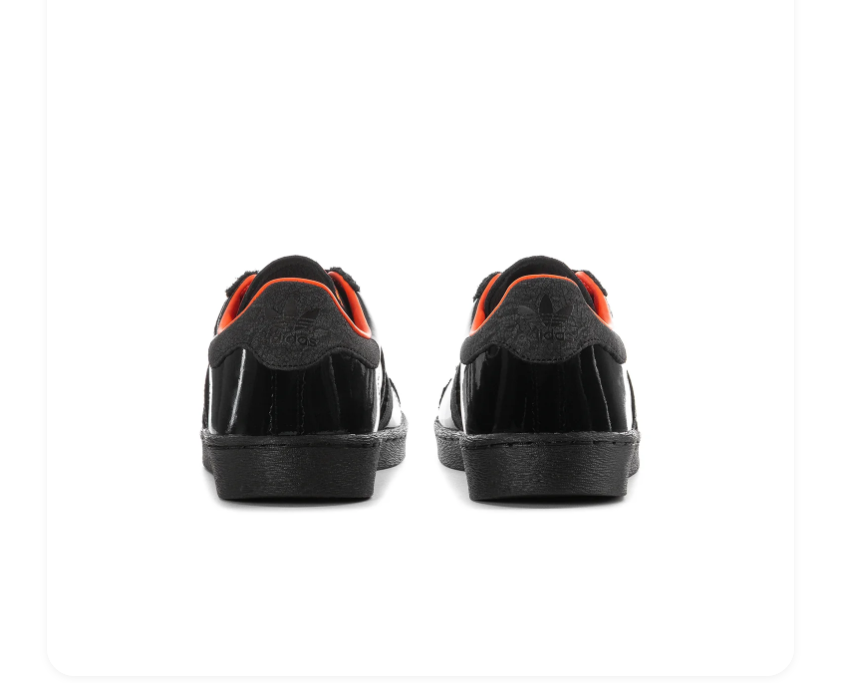 Adidas Black & Orange Glossy Low-Top Sneakers