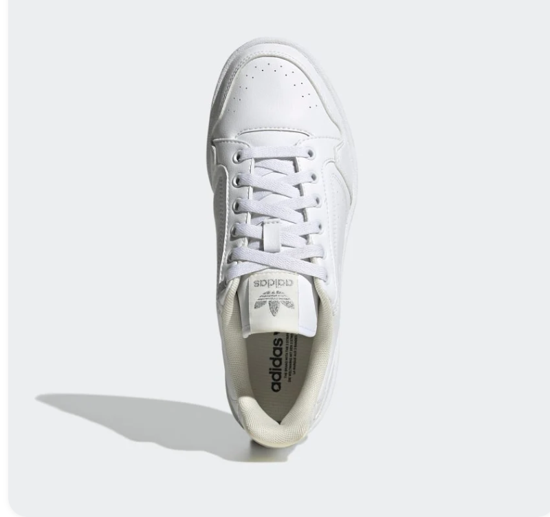 Adidas White Low-Top Sneakers with Cream Accents & Embossed Trefoil