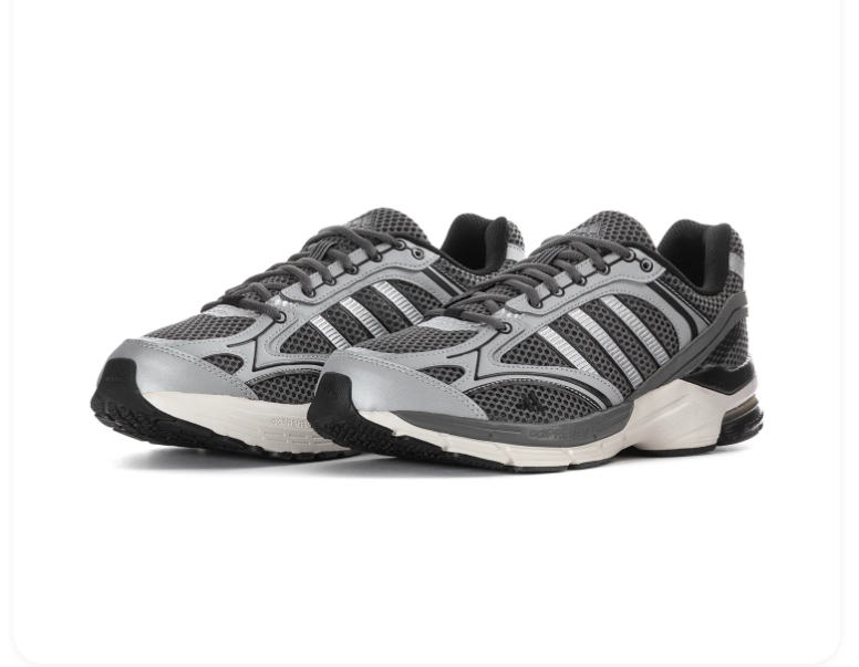 Adidas Grey & Metallic Silver Mesh Sneakers