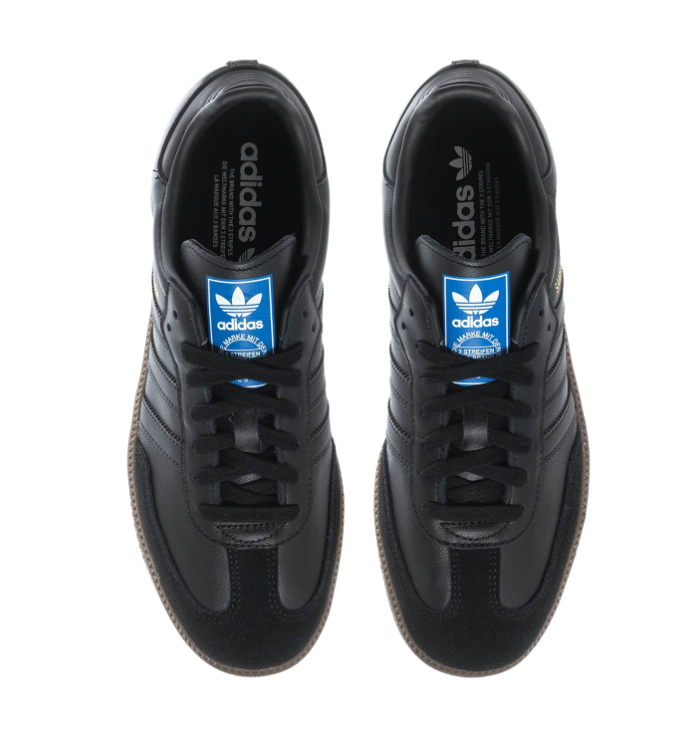 Adidas Samba Tonal Black Sneakers with Dark Brown Sole