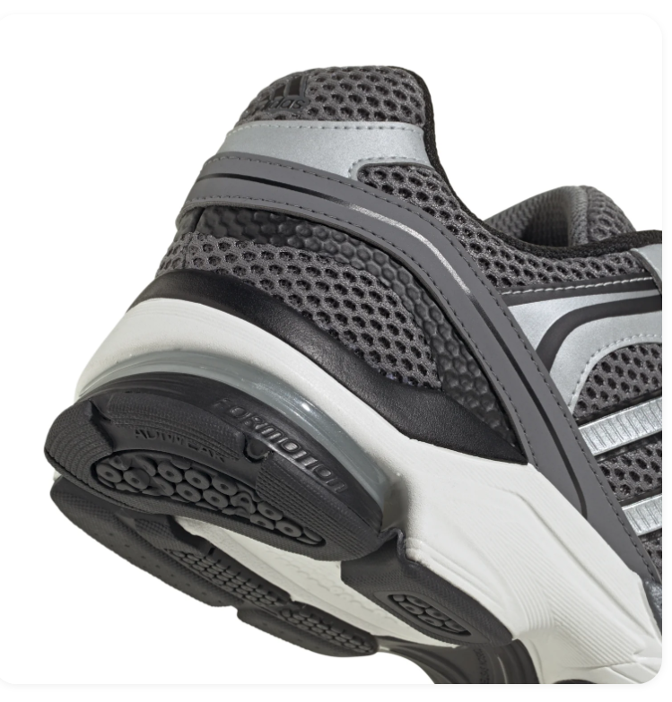 Adidas Grey & Metallic Silver Mesh Sneakers