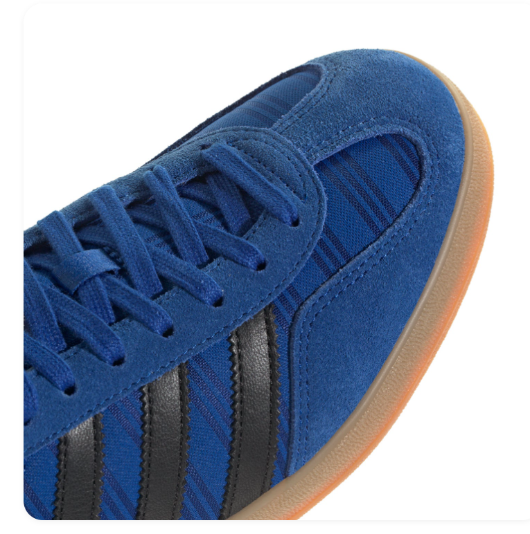Adidas Gazelle Blue & Black Patterned Gum-Sole Sneakers