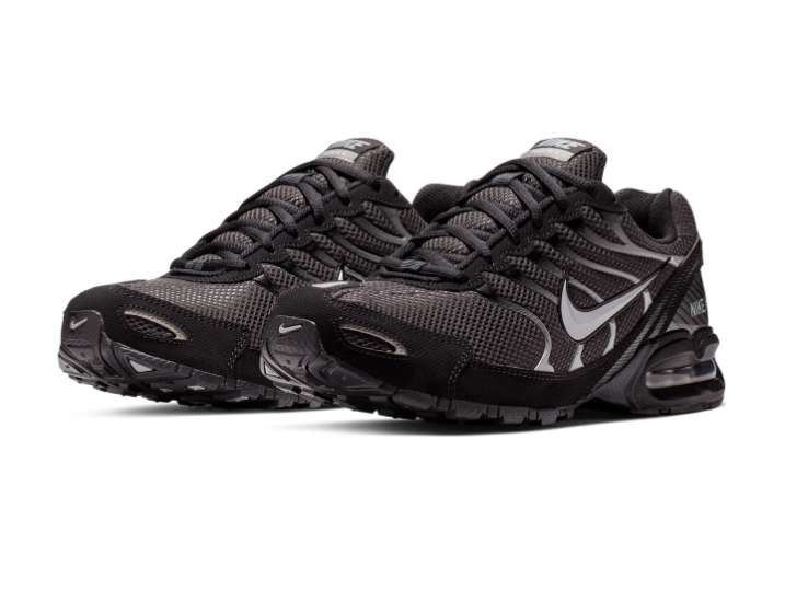 Nike Air Max Black & Charcoal Mesh Sneakers with Silver Accents