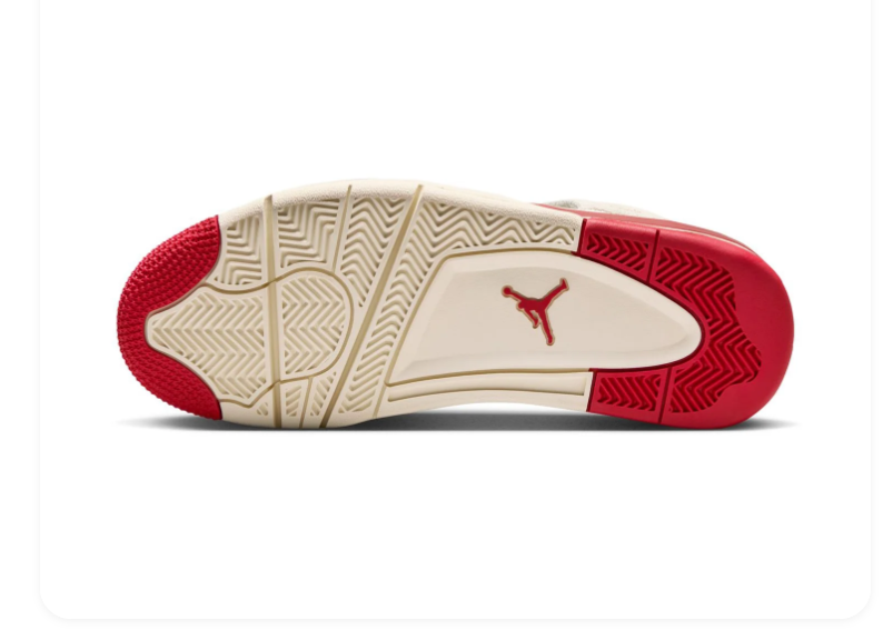 Air Jordan 4 Cream & Red Sneakers
