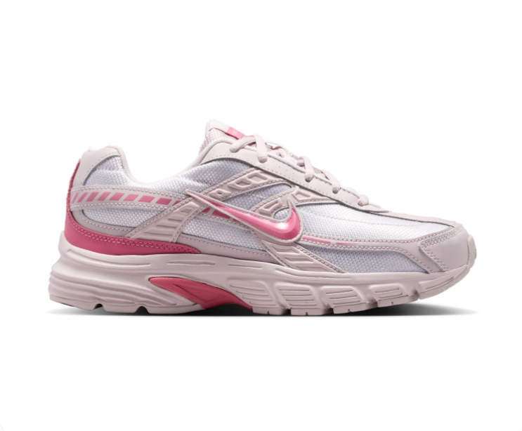 Nike Initiator White & Pale Pink Mesh Sneakers with Bright Pink Accents