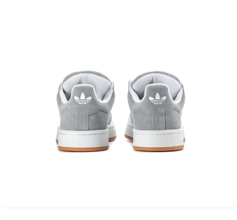 Adidas Campus Grey & White Sneakers with Gum Outsole