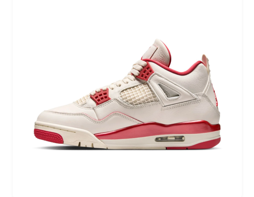 Air Jordan 4 Cream & Red Sneakers